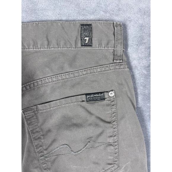 7 for All Mankind Jeans Men's 30 Gray Denim Cotton Carsen Mid-Rise Straight Leg - Picture 3 of 9